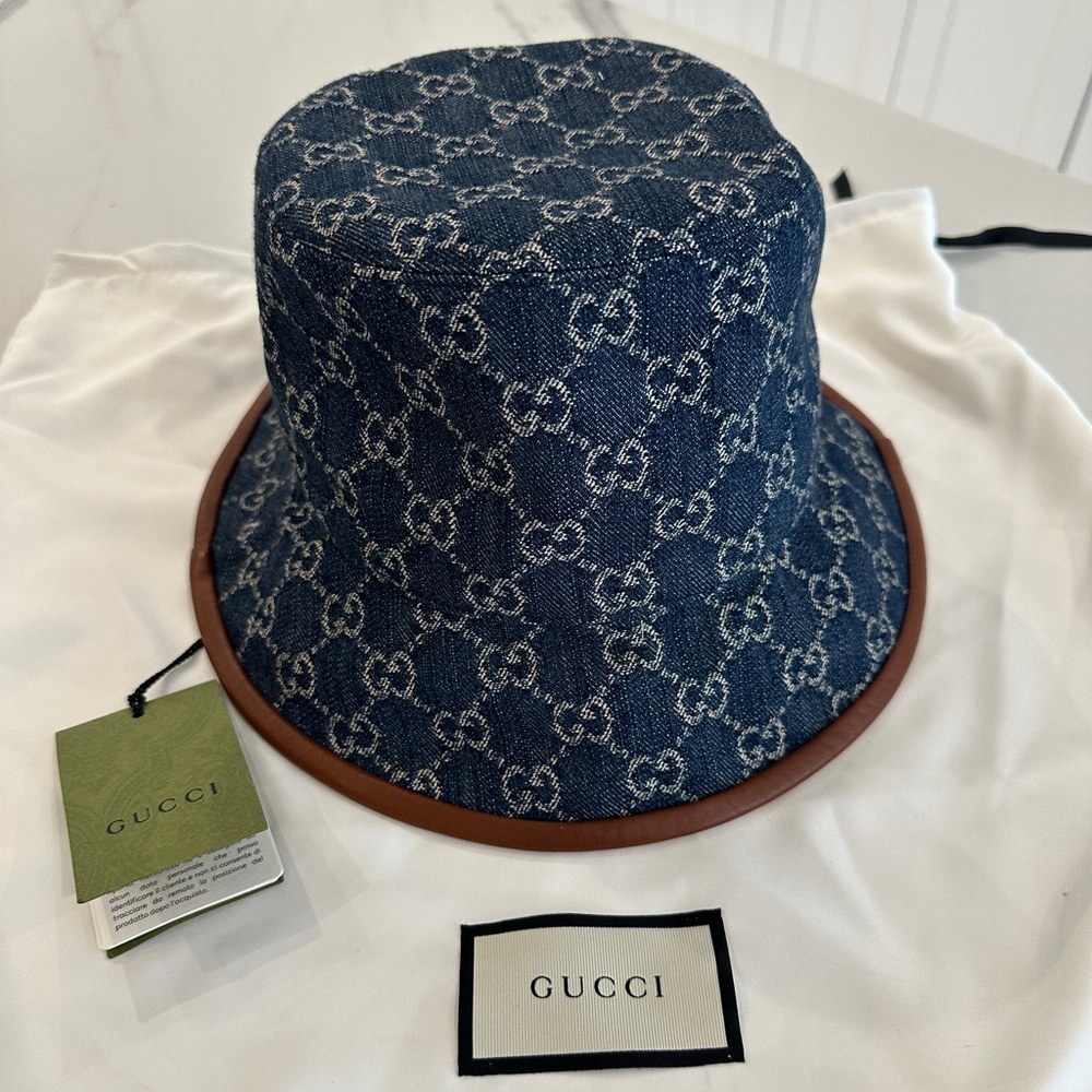 Gucci GG Jacquard Denim Bucket Hat - Picture 2 of 9